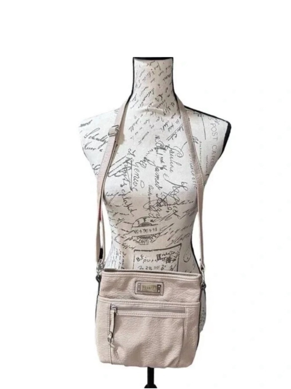 Rosetti Neutral Beige Crossbody Bag with Adjustable Strap